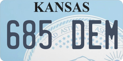 KS license plate 685DEM