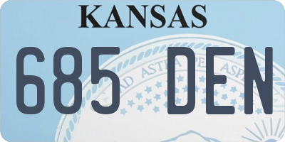 KS license plate 685DEN