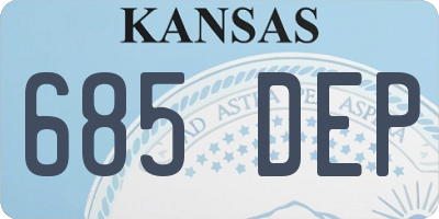 KS license plate 685DEP