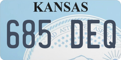 KS license plate 685DEQ