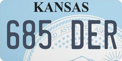 KS license plate 685DER