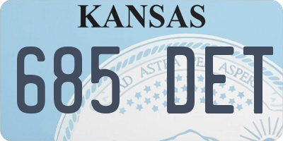 KS license plate 685DET
