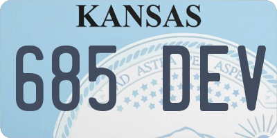 KS license plate 685DEV