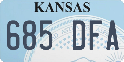 KS license plate 685DFA
