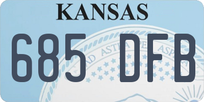 KS license plate 685DFB
