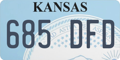 KS license plate 685DFD