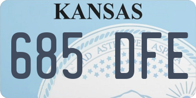 KS license plate 685DFE