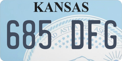 KS license plate 685DFG