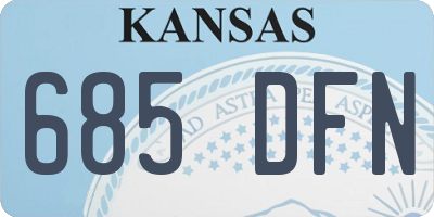 KS license plate 685DFN