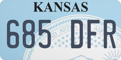 KS license plate 685DFR