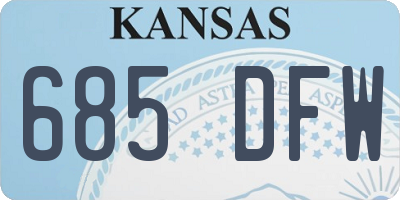 KS license plate 685DFW