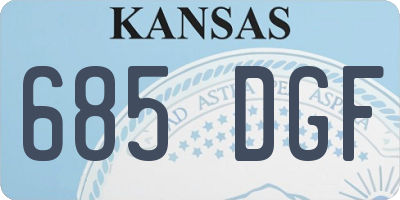 KS license plate 685DGF
