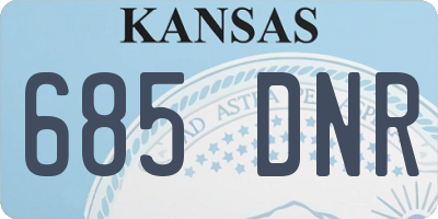 KS license plate 685DNR