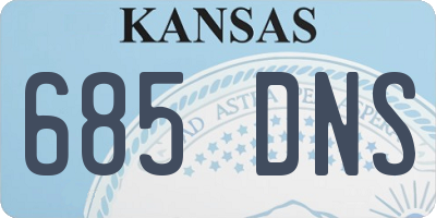 KS license plate 685DNS