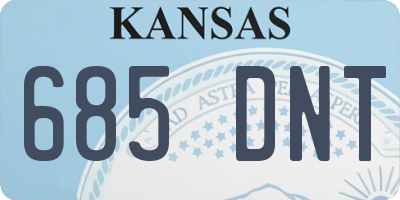 KS license plate 685DNT