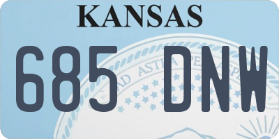 KS license plate 685DNW
