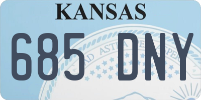 KS license plate 685DNY