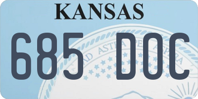 KS license plate 685DOC
