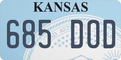 KS license plate 685DOD