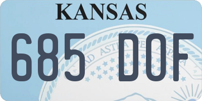 KS license plate 685DOF