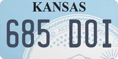 KS license plate 685DOI