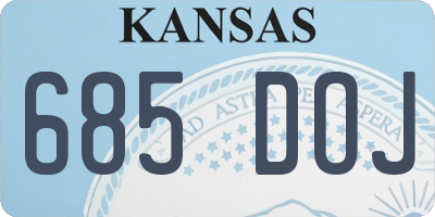 KS license plate 685DOJ