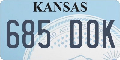 KS license plate 685DOK
