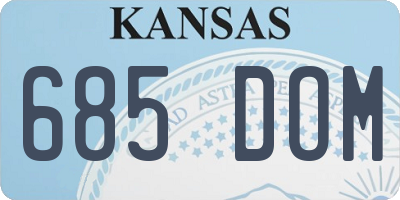 KS license plate 685DOM