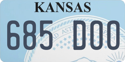 KS license plate 685DOO
