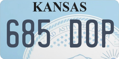 KS license plate 685DOP