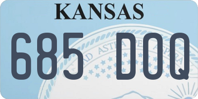 KS license plate 685DOQ
