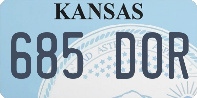 KS license plate 685DOR