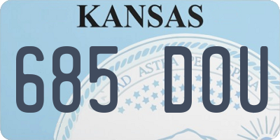 KS license plate 685DOU