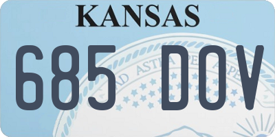 KS license plate 685DOV