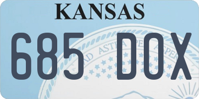 KS license plate 685DOX