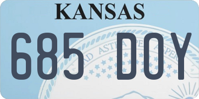 KS license plate 685DOY