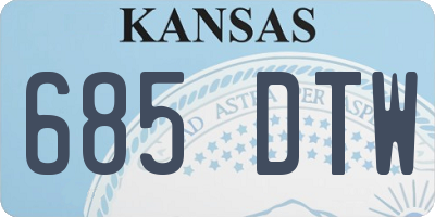 KS license plate 685DTW