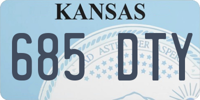 KS license plate 685DTY
