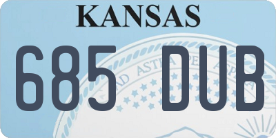 KS license plate 685DUB