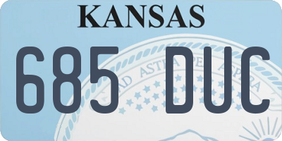 KS license plate 685DUC