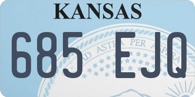 KS license plate 685EJQ
