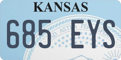 KS license plate 685EYS