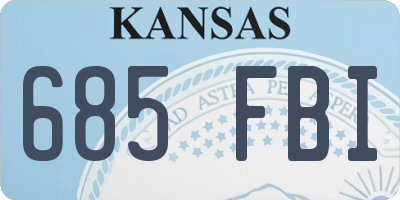 KS license plate 685FBI