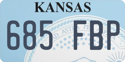 KS license plate 685FBP