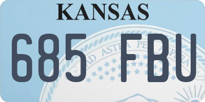 KS license plate 685FBU