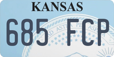 KS license plate 685FCP