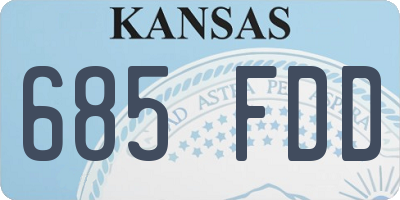 KS license plate 685FDD