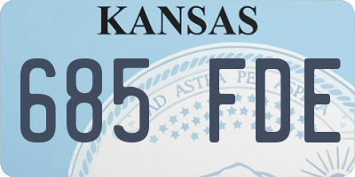 KS license plate 685FDE