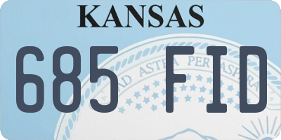 KS license plate 685FID