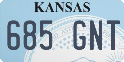 KS license plate 685GNT